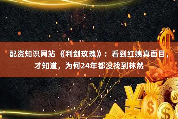 配资知识网站 《利剑玫瑰》：看到红姨真面目，才知道，为何24年都没找到林然